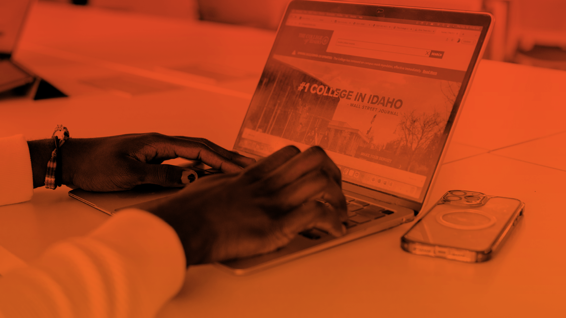 A person using a laptop