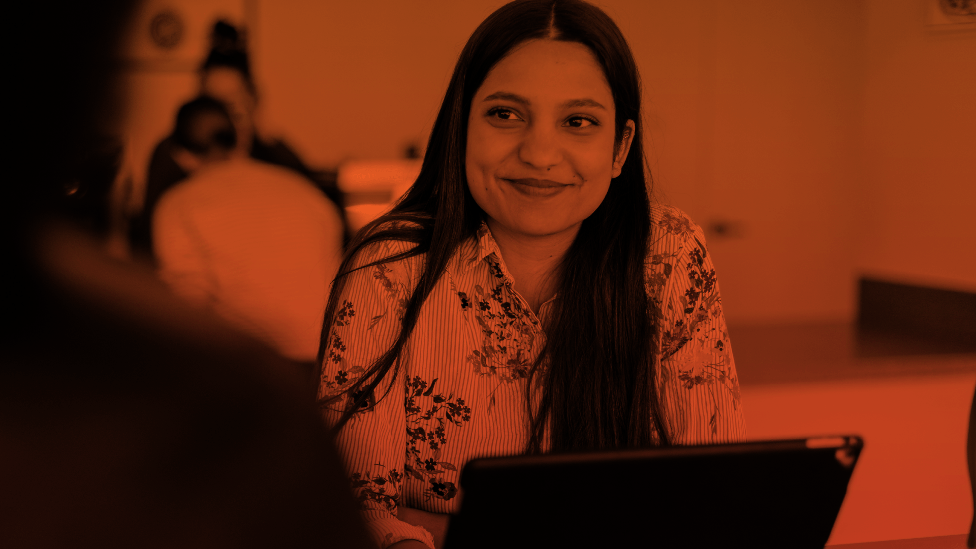 A professor using a tablet