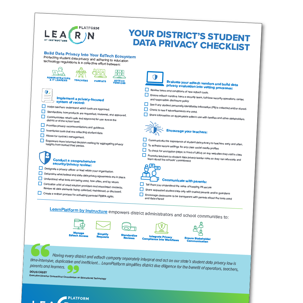 Your District's Student Data Privacy Checklist