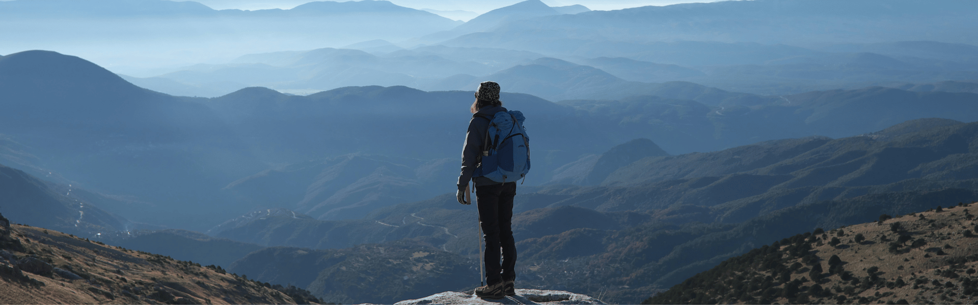 instcon hiker looking over valley