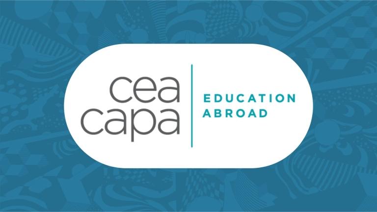 CEA CAPA Education Abroad logo on a blue background