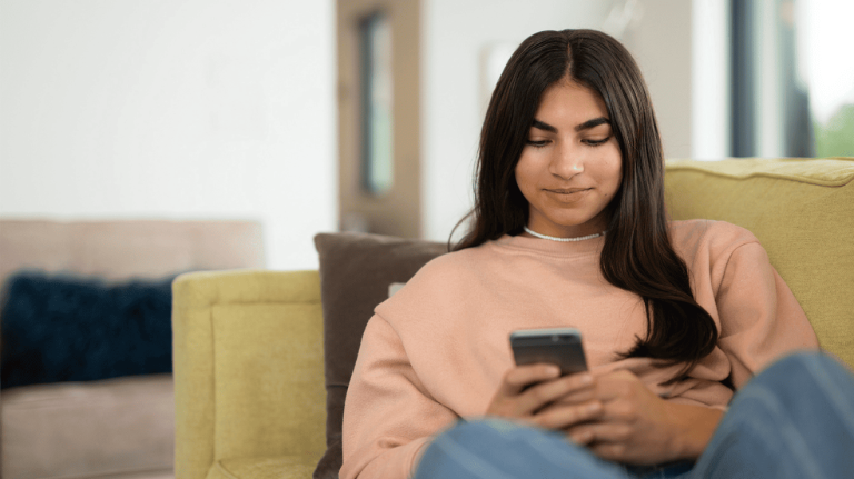 woman using a cellphone