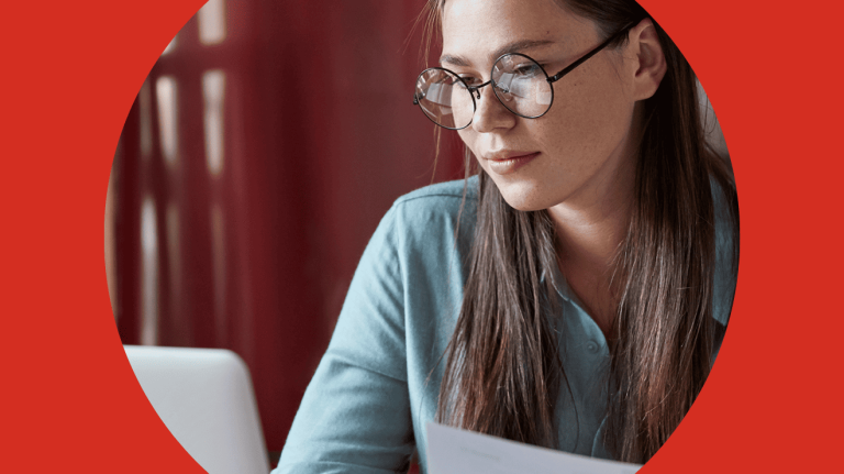 Woman using a laptop