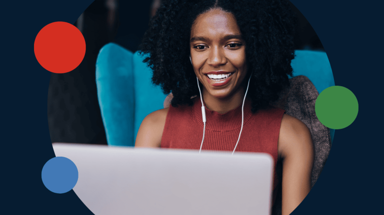 Woman using a laptop