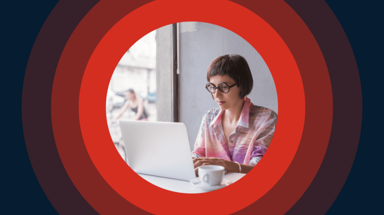 Woman using a laptop