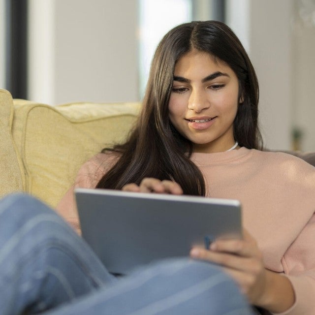 student with tablet